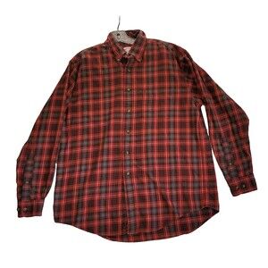 Brooks Brothers Tartan Flannel Shirt Men Large Plaid Cotton Wool Country Ranch